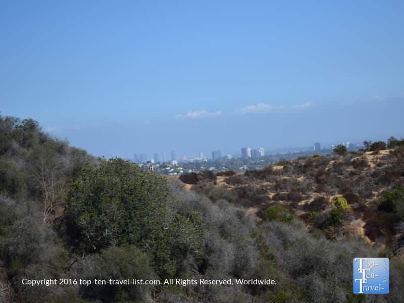 City view of Los Angeles from the Los Liones trail