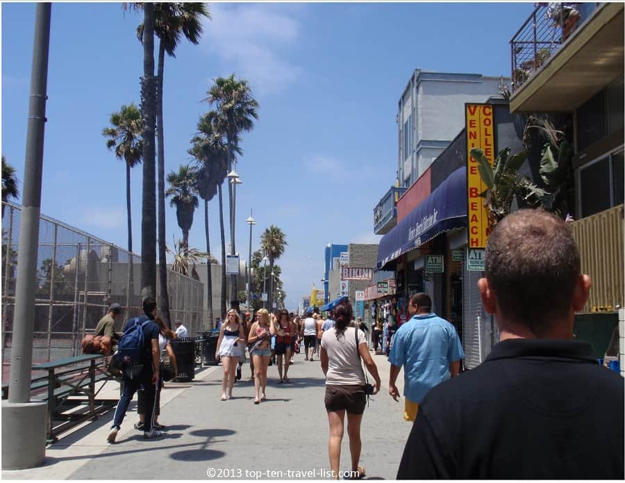 Venice Beach crowds on the boardwalk