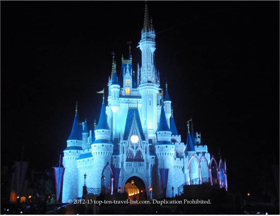 Magic Kingdom castle at night