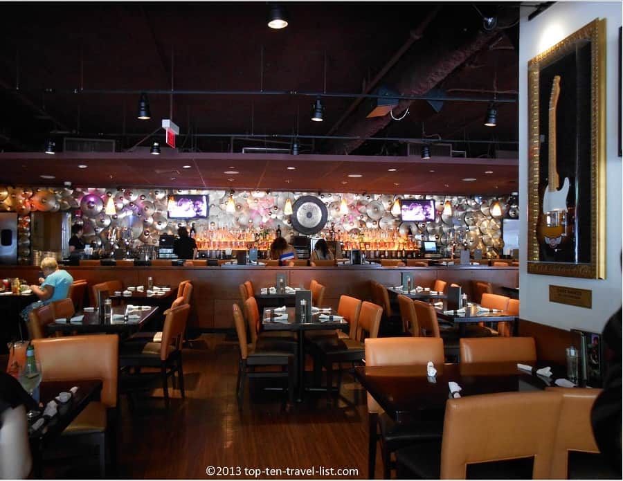 Cool interior of Hard Rock Cafe in Boston at Faneuil Hall