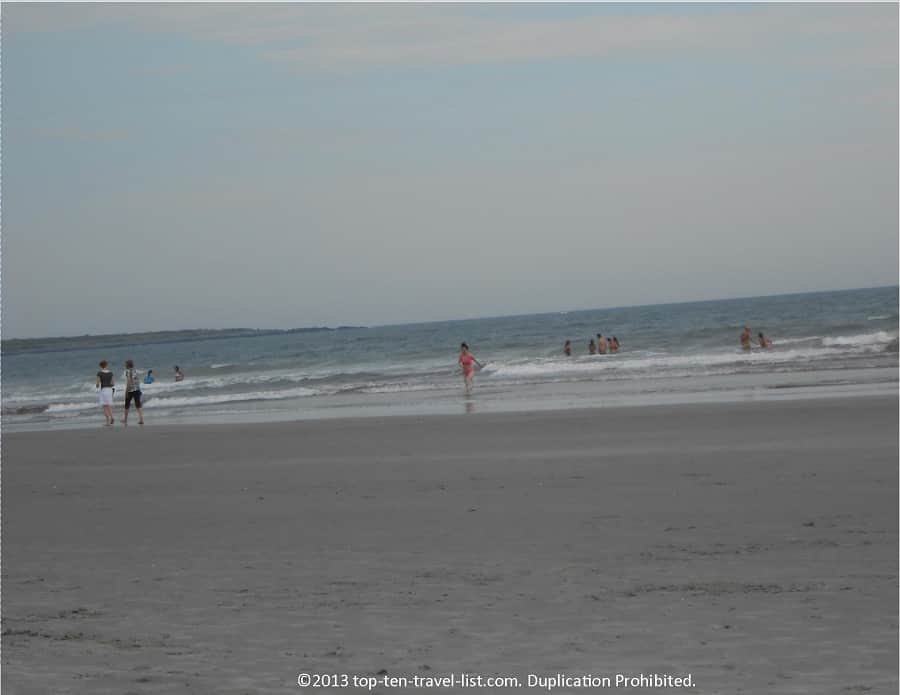 Beachgoers at Second Beach in Middletown, RI