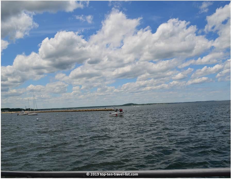 Summer boaters in Plymouth, MA