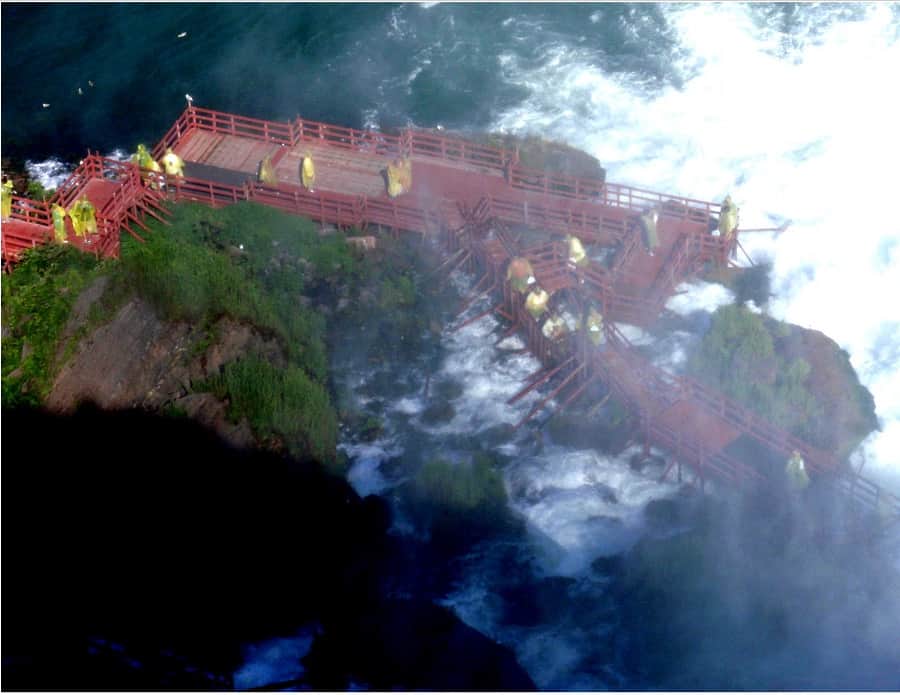 The boardwalk at Cave of the Winds in Niagara Falls, New York
