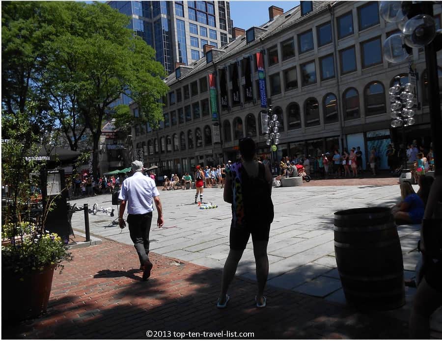 Circus street performers at Faneuil Hall 