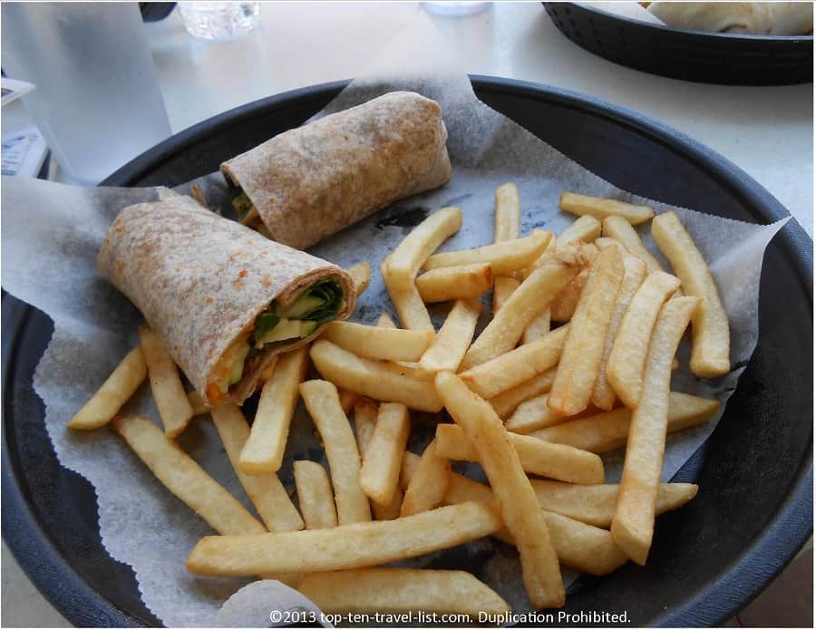 Healthy Harbor wrap at Carmen cafe Nicole in Plymouth