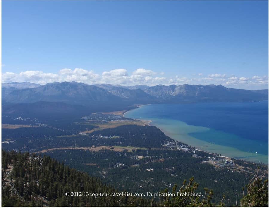 Majestic views of Lake Tahoe from the Heavenly Gondola ride