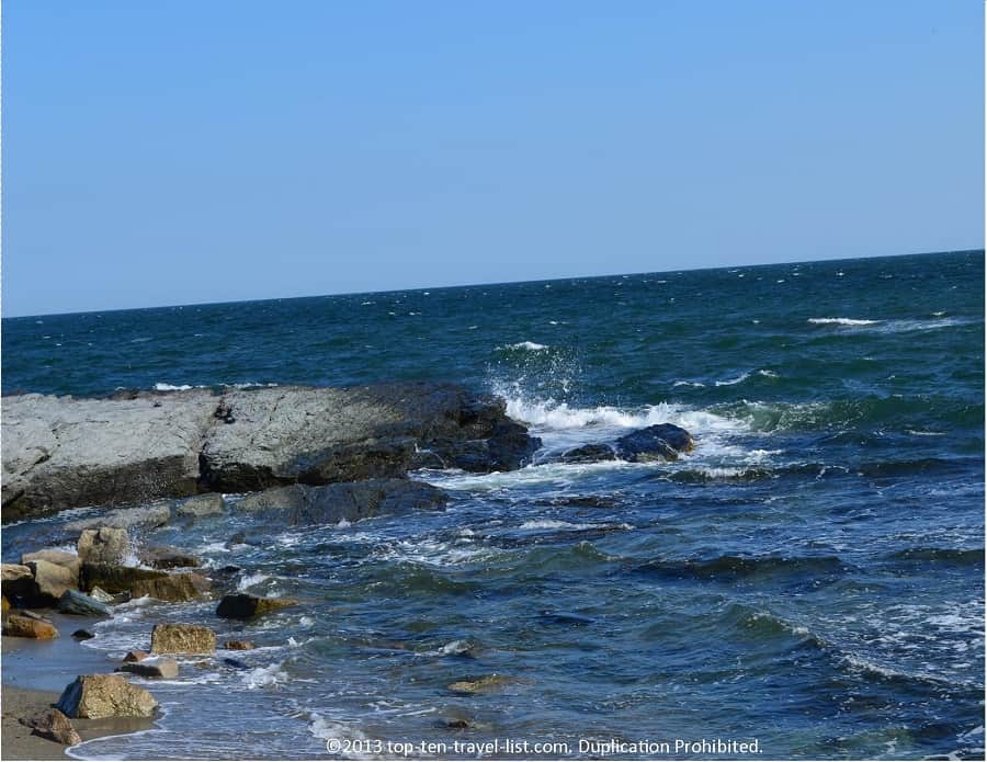 Waves crashing in Newport, Rhode Island