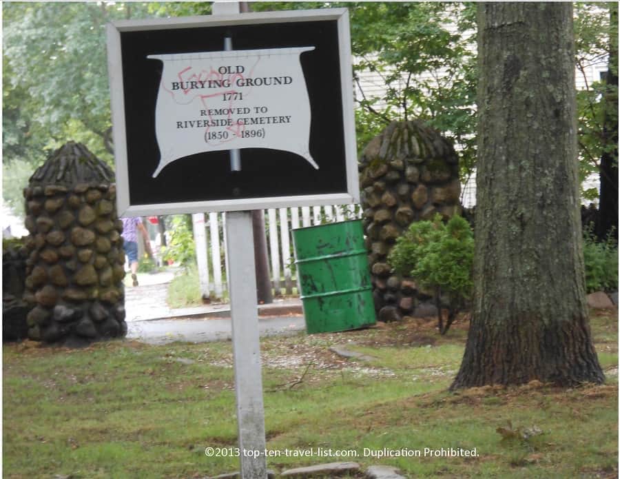 Old Burying Ground sign in Fairhaven