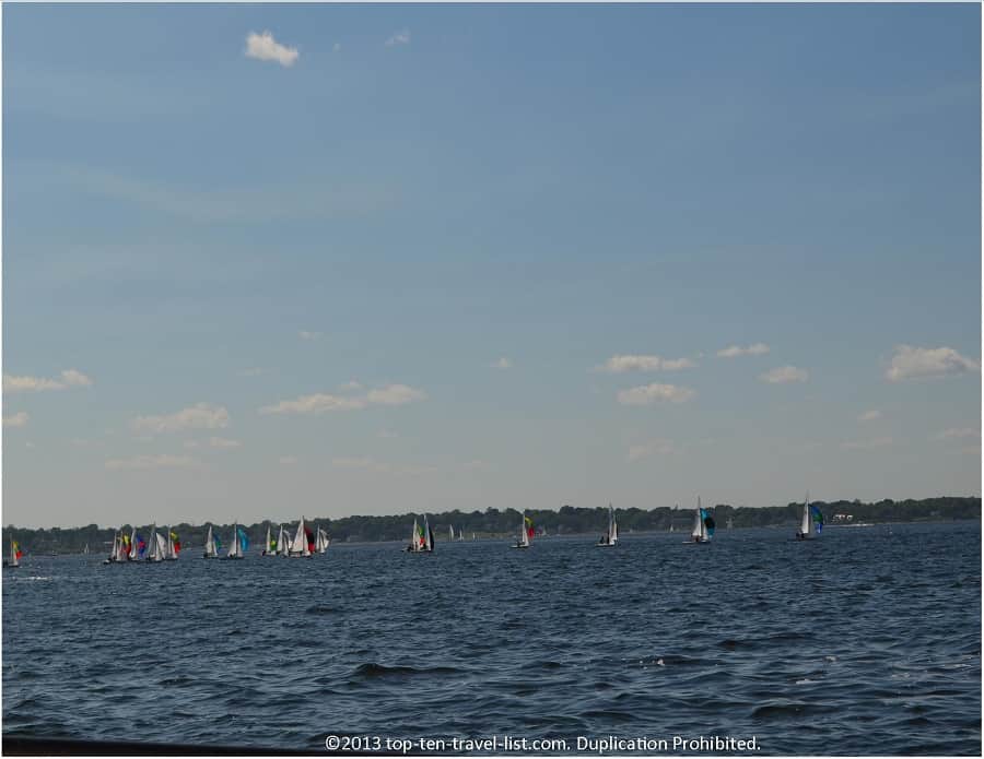 Beautiful day for sailing in Newport, Rhode Island