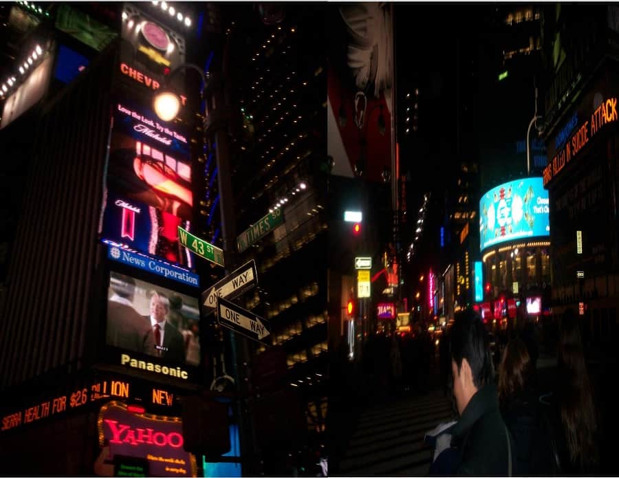 Billboards in Times Square in New York
