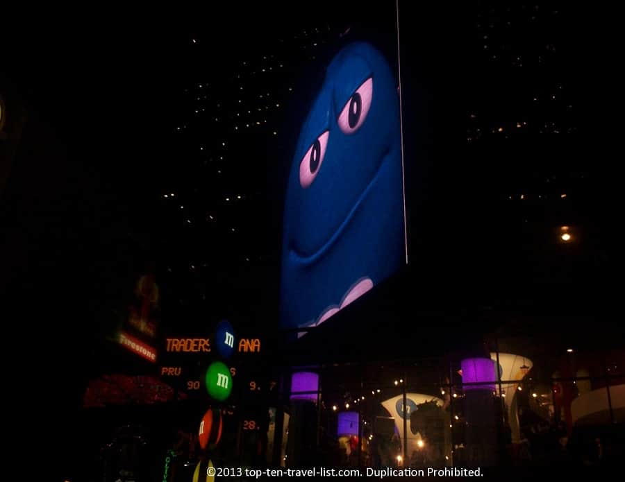 M & M ad in Times Square in New York