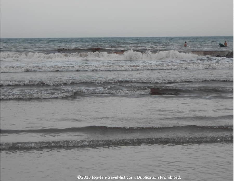 Surfers at Second Beach in Middletown, RI