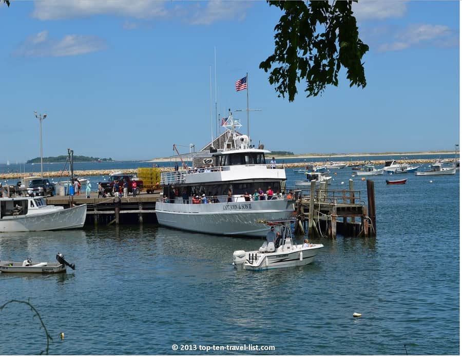 Whale watching boat in Plymouth, MA