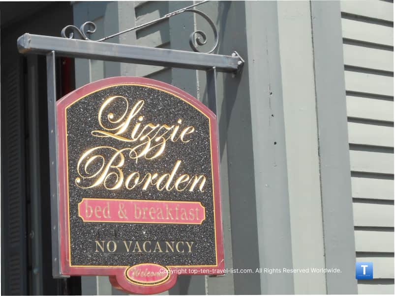 The Lizzie Borden house sign