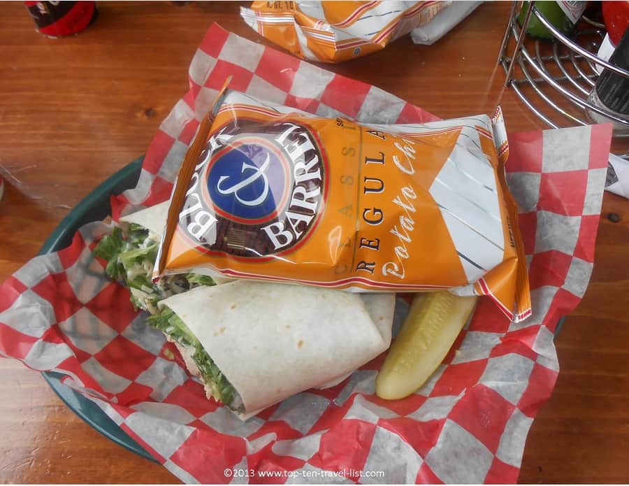 Chicken caesar wrap at The Lobster Bar in Newport, Rhode Island
