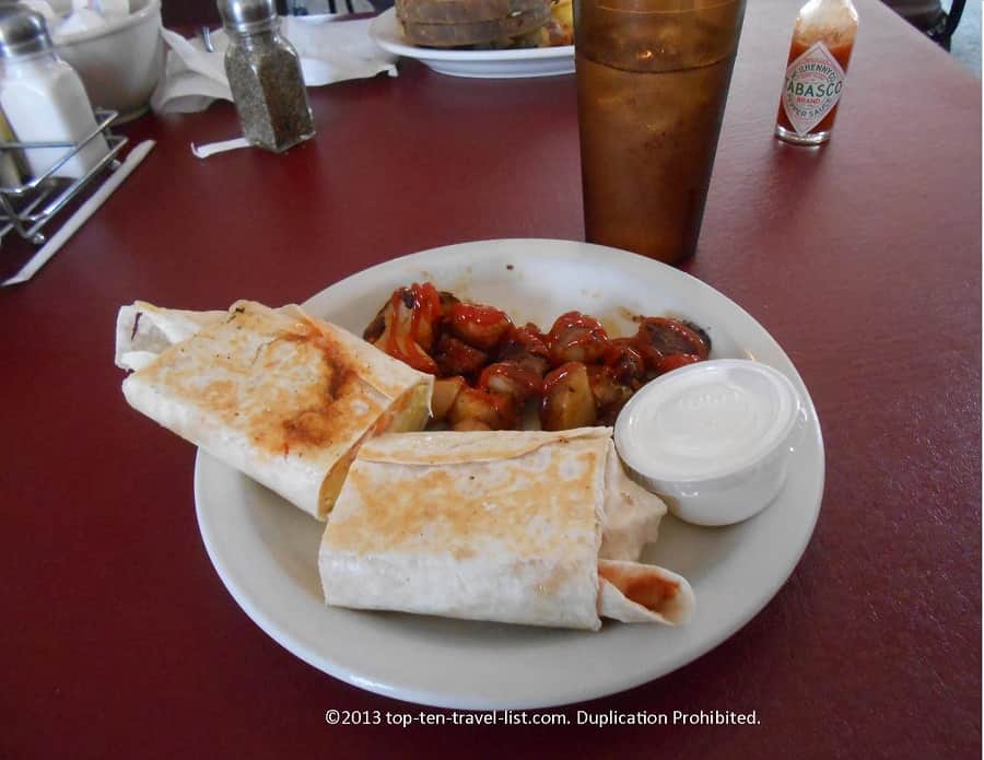Breakfast burrito at Flat Iron Cafe in Middleboro, MA 