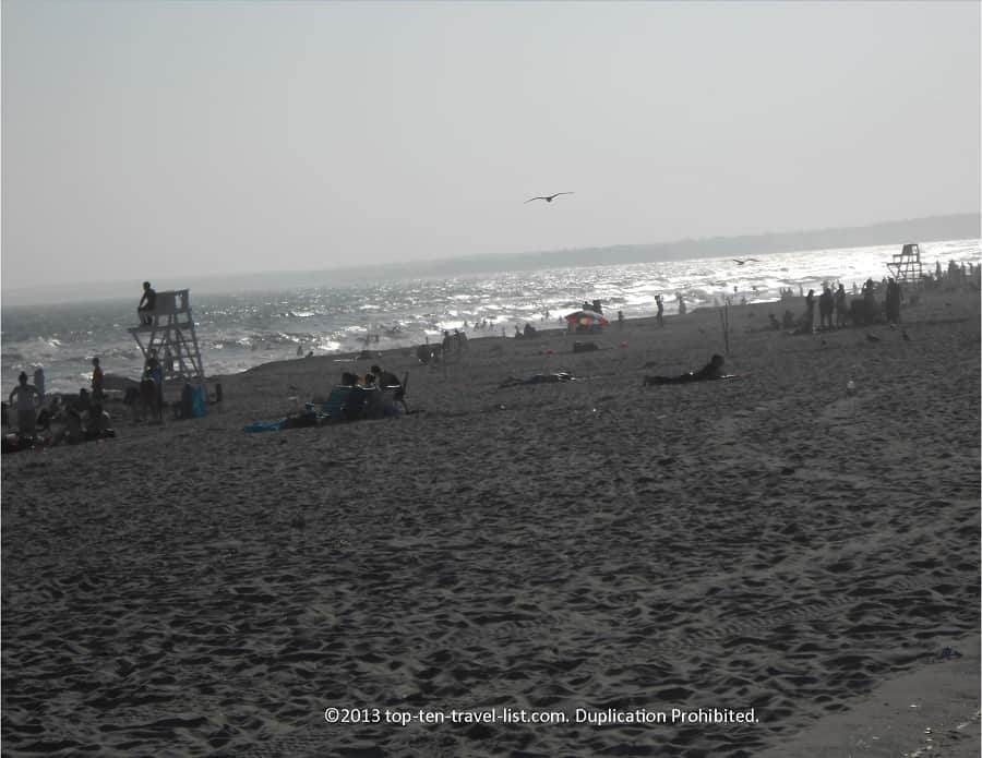 Lifeguard tower at Horseneck Beach in Westport, Massachusetts
