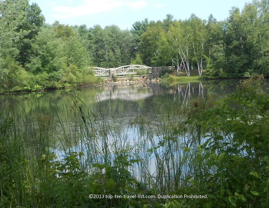 Olney Pond bridge at Lincoln Woods State Park 