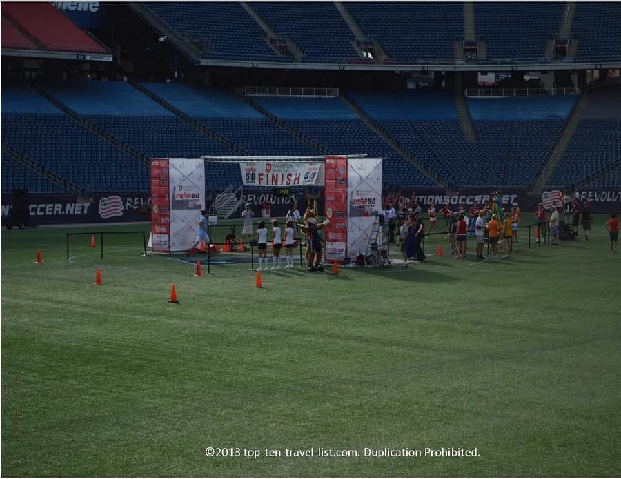 The Finish Line at Finish at the 50 5k race in Foxboro