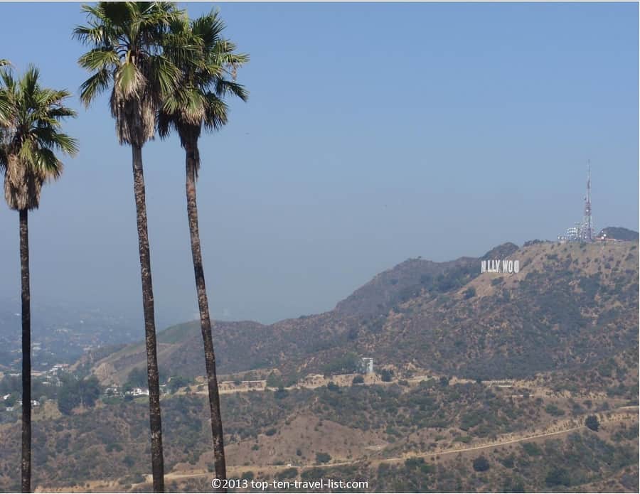 Hollywood sign from Griffith Observatory trails 