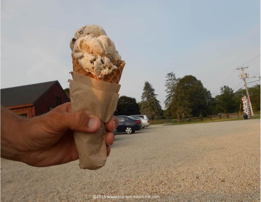 Cookie dough ice cream waffle cone