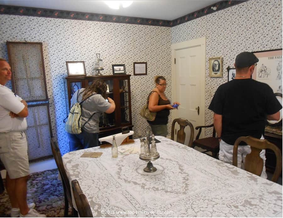 Dining room in the Lizzie Borden house 
