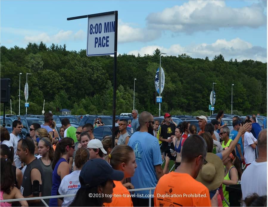 Pace groups at Finish at the 50 5k in Foxboro