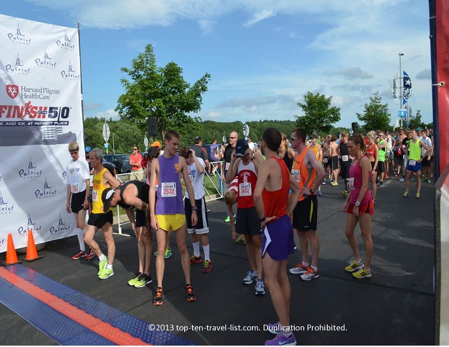 Starting line at Finish to the 50 5k race in Foxboro, MA