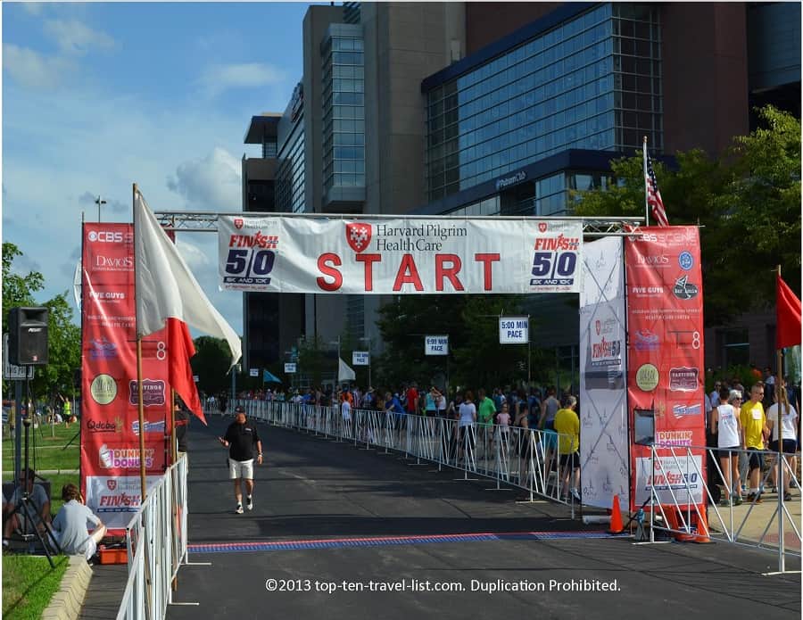 Start line at Finish to the 50 5k in Foxboro, MA