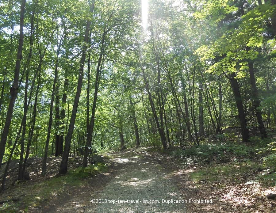 Hiking trail scenic views at Lincoln Woods State Park