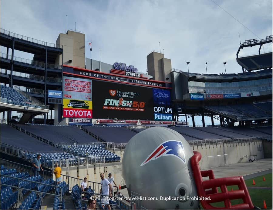 Giant Patriots helmet at Gillette Stadium 