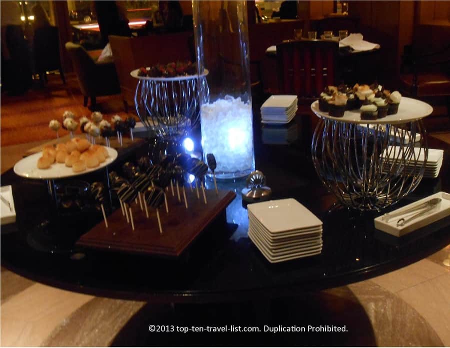 Dessert table at Sundaes on Saturdays at The Bristol Lounge at Four Seasons Boston