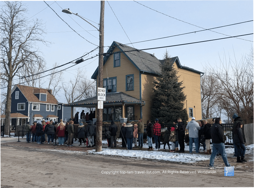 A Christmas Story house line in December