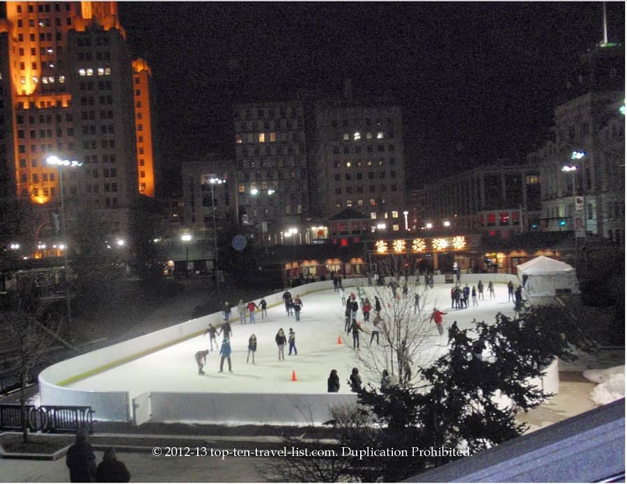 Ice skating rink in downtown Providence