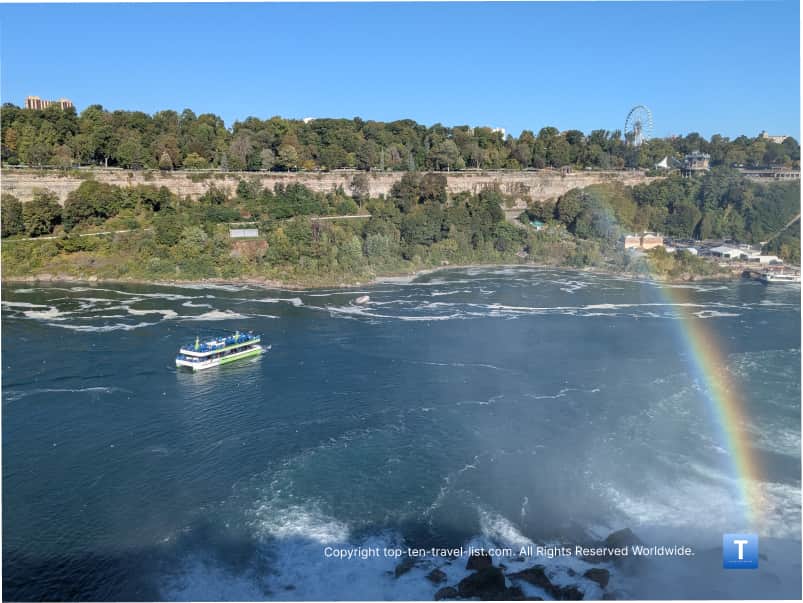 View of the Maid of the Mist boat from an overlook