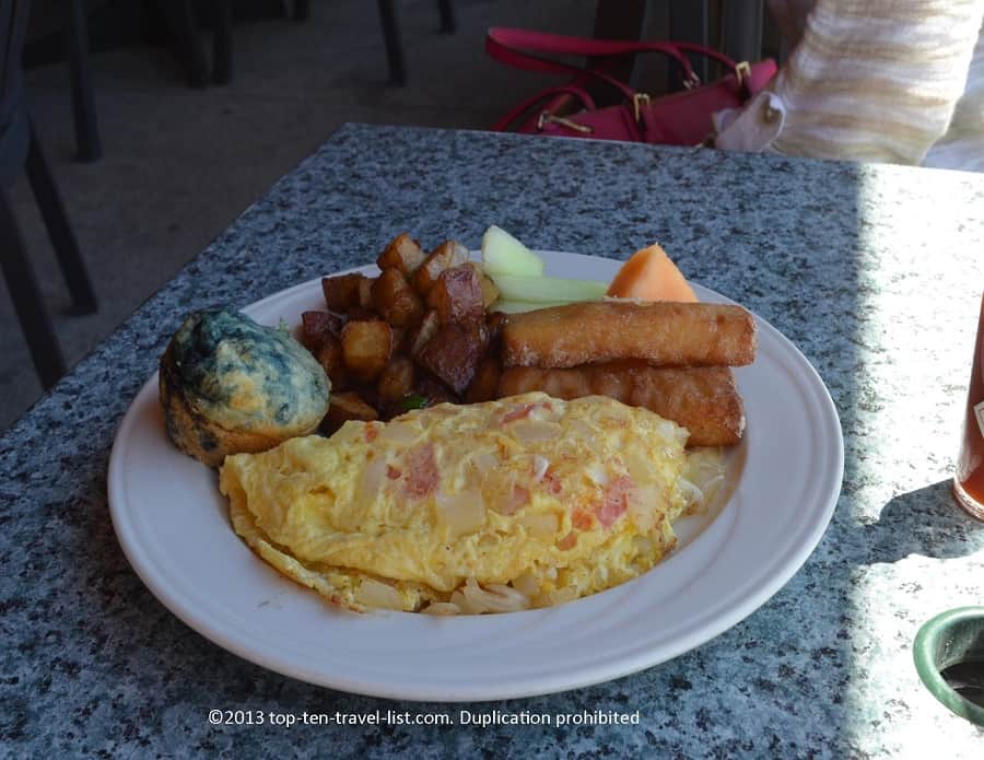 Breakfast plate at Atlantc Beach Club in Middletown, Rhode Island