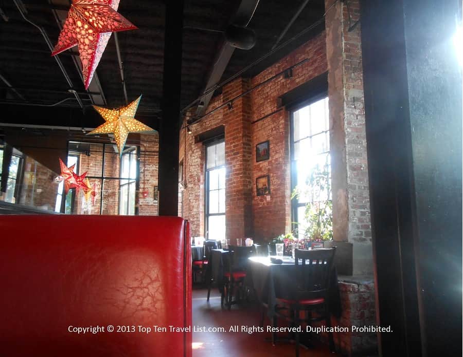 Unique dining room at Bella Luna in Jamaica Plain