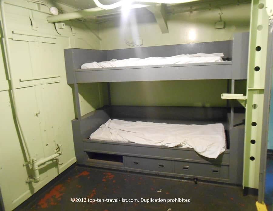Sleeping area on Battleship Cove 