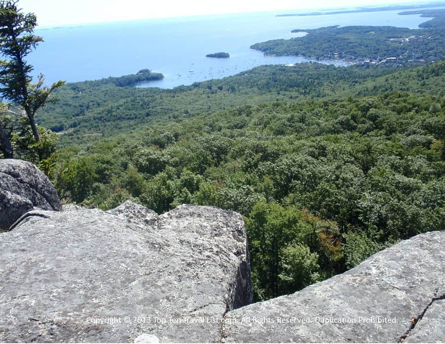 Overlook of the bay at Camden Hills State Park