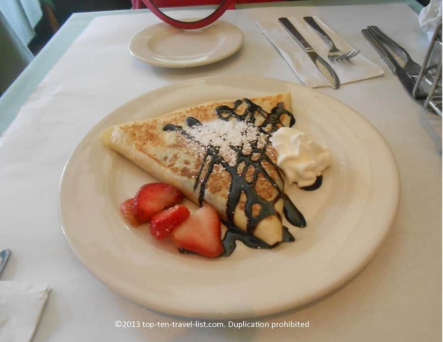 French dark chocolate crepe at Le Petit Triangle in Cleveland