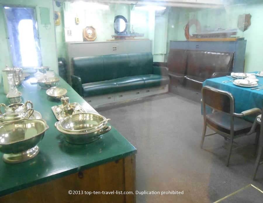 Dining area on the ship