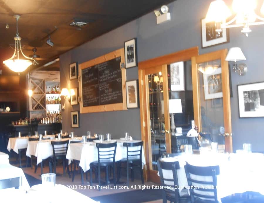 Stylish dining room at Pizzico Ristorante in Providence, Rhode Island