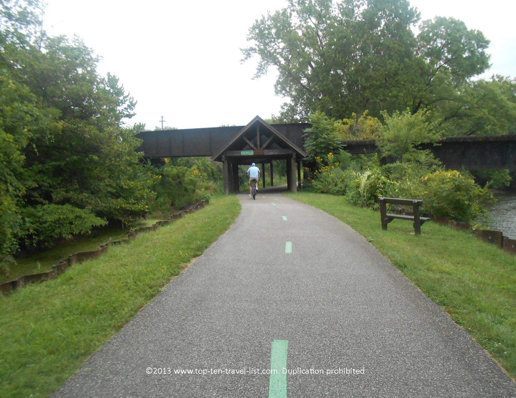 Ohio and Erie Canal Towpath bike path in Ohio