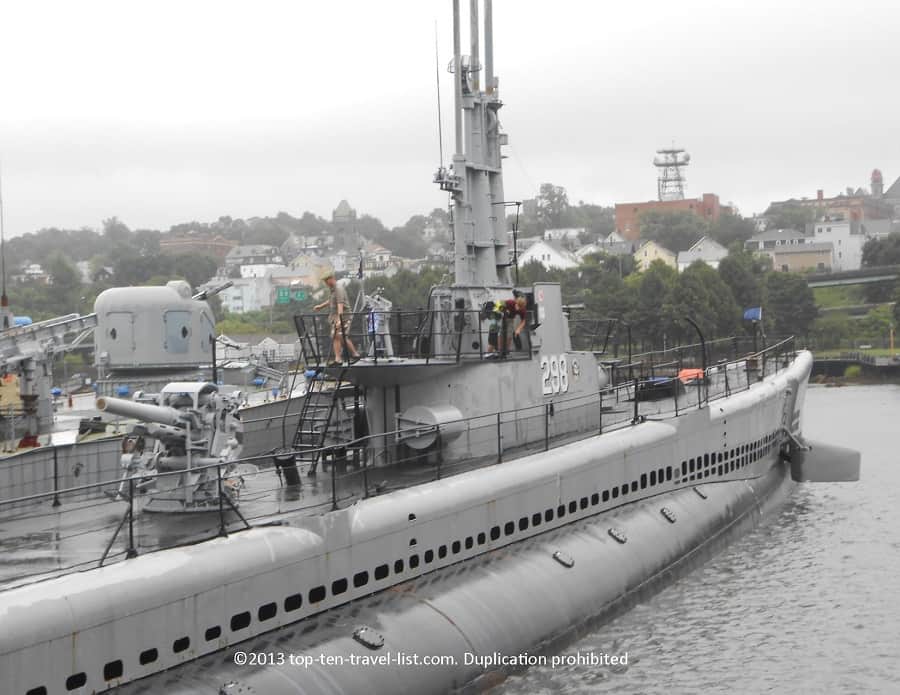 Views from USS Lionfish submarine in Fall River