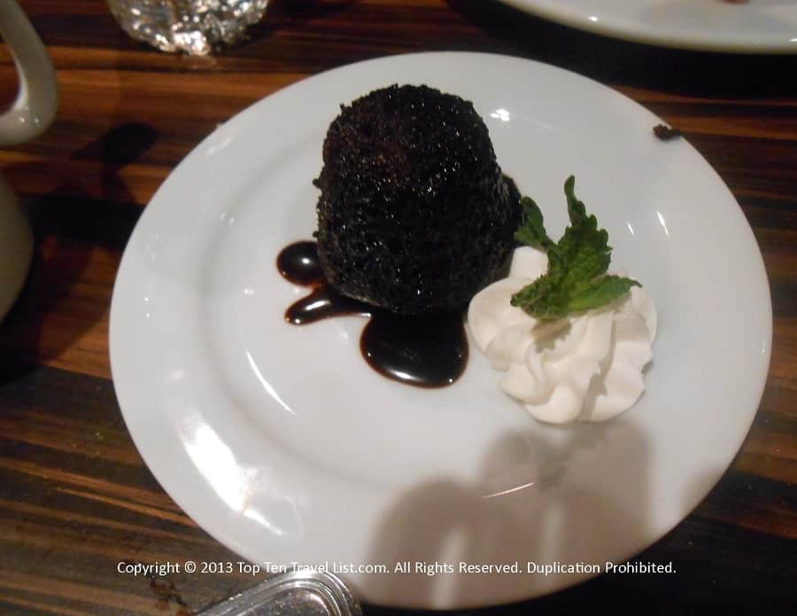 Molten chocolate cake at Seasons Buffet at the Mohegan Sun 