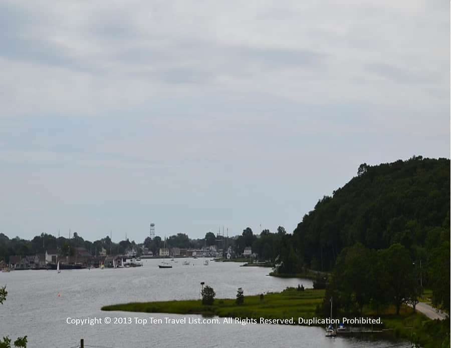 Scenic views of Mystic, CT via the overlook