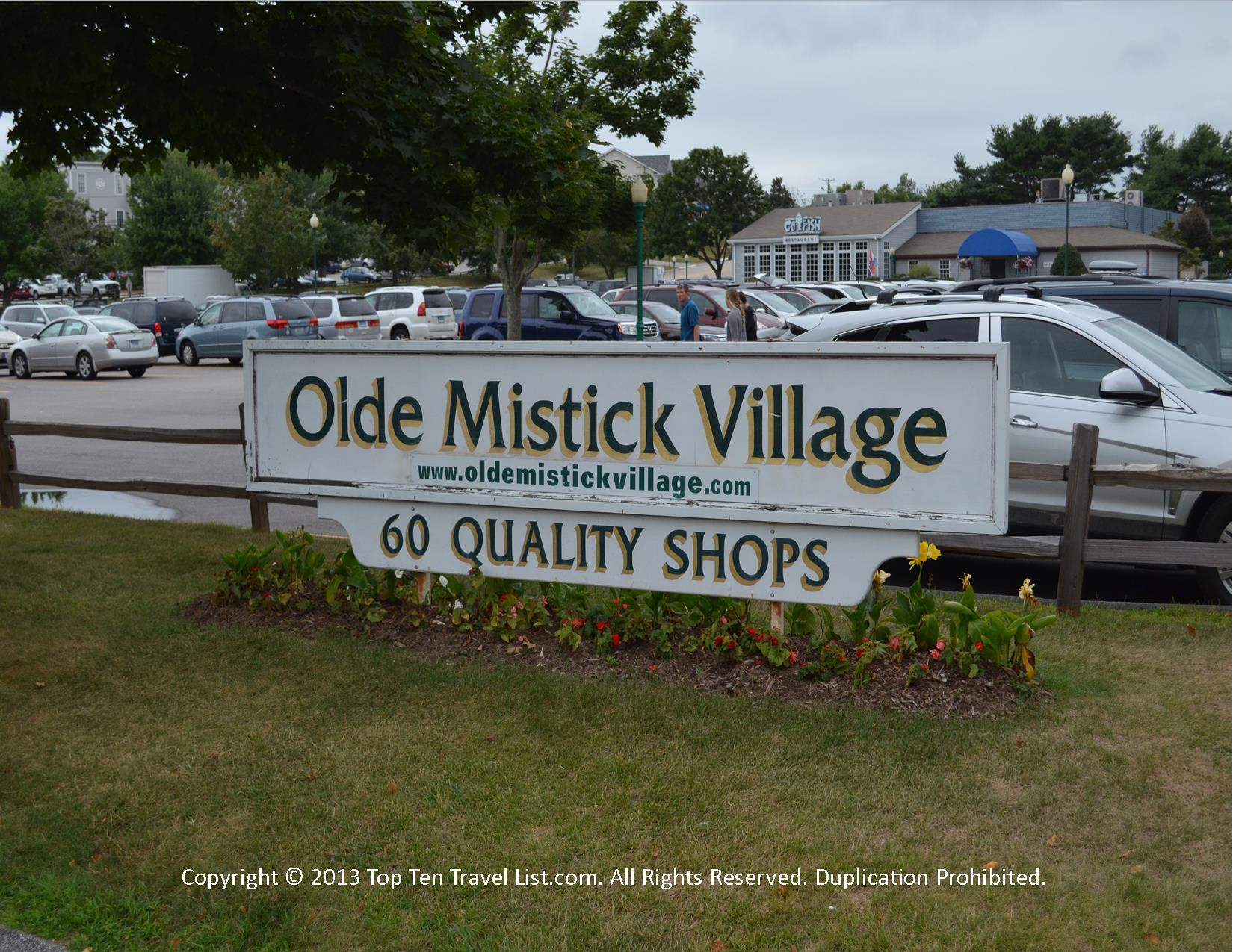 Olde Mistick Village sign