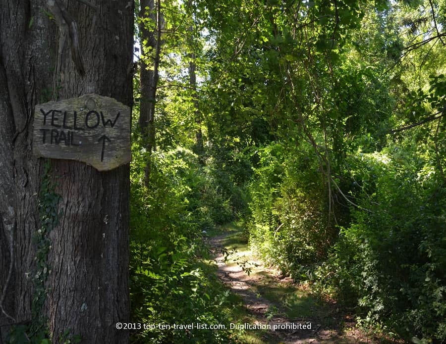 Yellow Trail sign at Emilie Ruecker Wildlife Refuge 