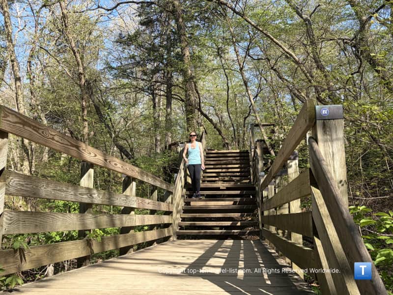 Staircase at the beginning of the Wildcat Canyon trail at Starved Rock State Park 