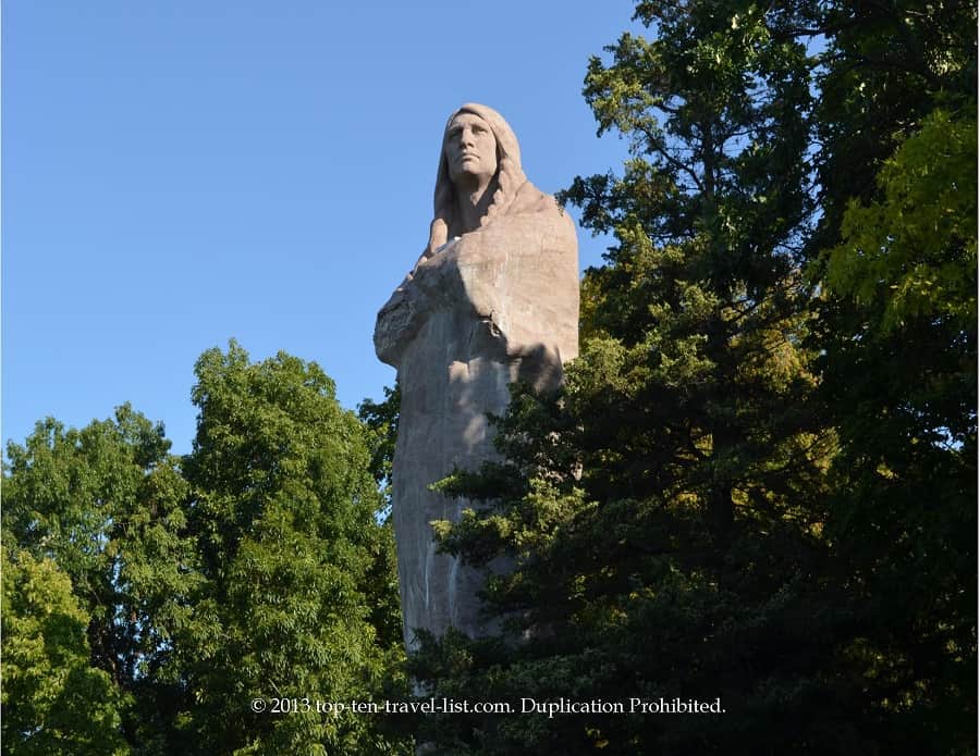 Blackhawk statue at Lowden State Park in Oregon, Illinois